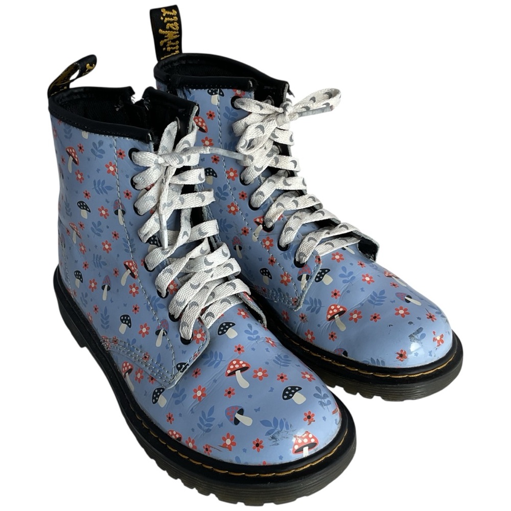 Dr. Martens Light Blue Floral Combat Boots